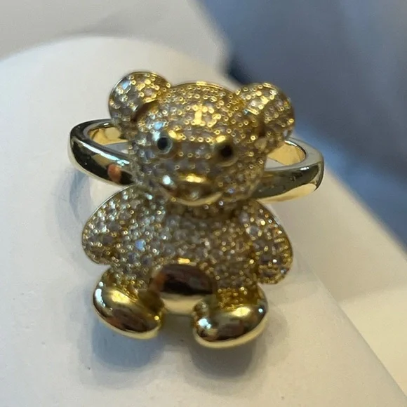 Fashion Bear 14K Gold Plated adjustable Ring - Picture 7 of 12